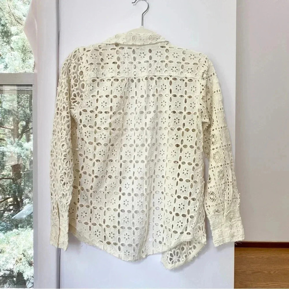 New Free People FP One Yesenia Shacket Crochet Lace Long Sleeve Button Down - Picture 6 of 13